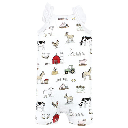 Hudson Baby Unisex Cotton Rompers, Udderly Adorable, 0-3 Months