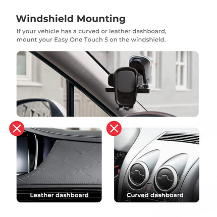 iOttie Car Phone Holder Mount Easy One Touch 5 Dashboard & Windshield Universal Desk Stand for -iPhone, Samsung, Moto, Huawei, Nokia, LG, Smartphones