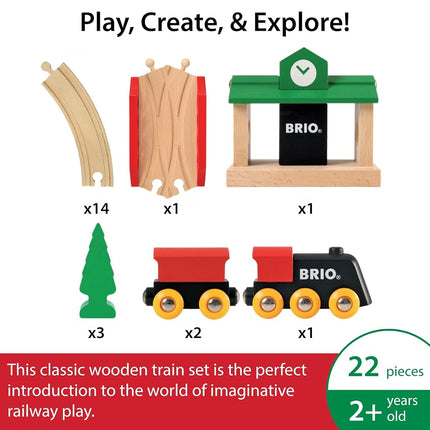 BRIO World 33028 Classic Figure 8 Train Set 22 Pieces for Kids Ages 2+
