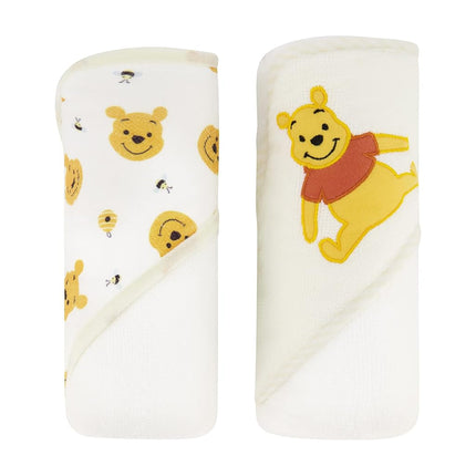 Toallas de bebé con capucha Disney Cudlie, paquete de 2, enrolladas/con tarjeta, diseño de Winnie The Pooh "Sweet Life"