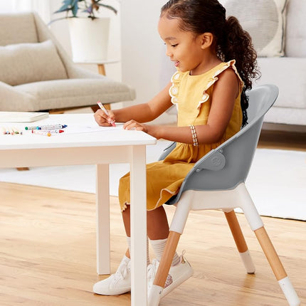 Skip Hop Baby High Chair 4 in 1 Convertible High Chair, EON, Grey/White