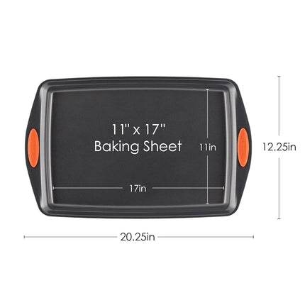Rachael Ray Oven Lovin' Non-Stick 11-Inch X 17-Inch Crispy Cookie Baking Sheet, Orange