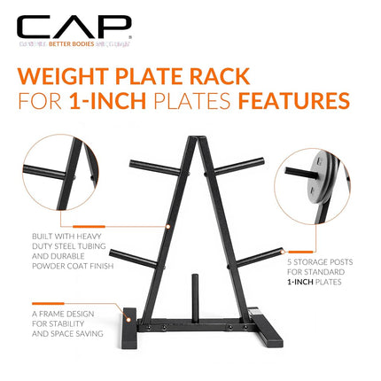 Cap Barbell Plate Rack, 1", Black