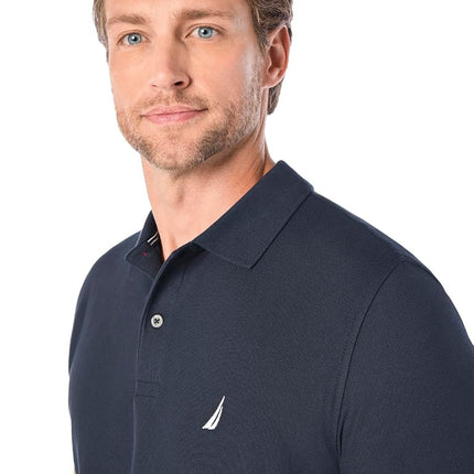 Nautica Men's Solid Anchor Deck Classic Fit Polo, Navy, M