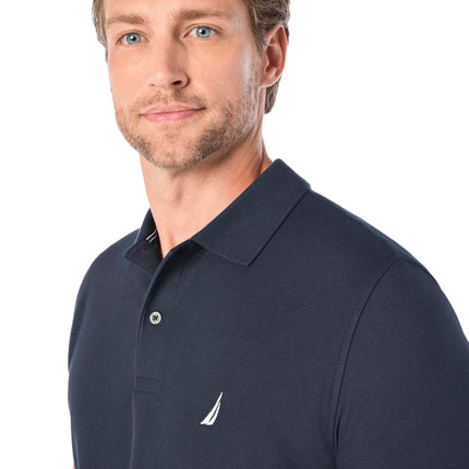 Nautica Men's Solid Anchor Deck Classic Fit Polo, Navy, M