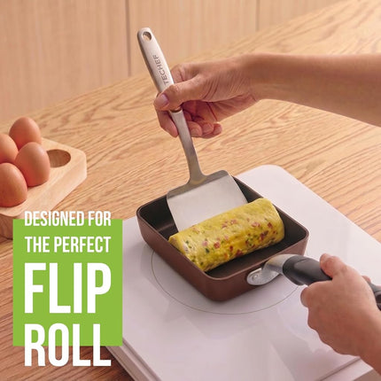 TeChef Tamagoyaki Japanese Omelette Pan/Egg Pan, Coated with Dupont Teflon Select Colour Collection/Non-Stick Coating-Medium