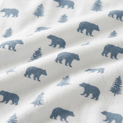 Eddie Bauer - Queen Sheets, Cotton Flannel Bedding Set, Brushed for Extra Softness, Cozy Home Decor (Bears & Trees, Queen)