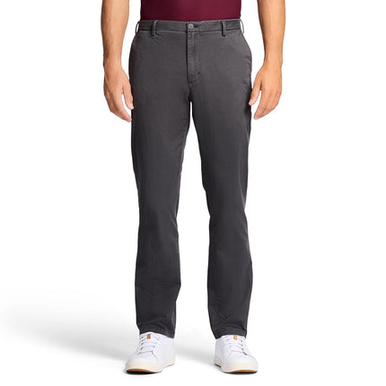 Izod Men's Saltwater Stretch-Chinohose mit Flacher Vorderseite, Gerade Passform Casual Pants, Asphalt, 40 W/32 L