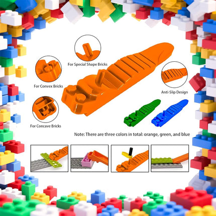 Building Blocks Tool Kit - Brick Separator, Mini Blocks Tool Set - Multi-Functional Hammer, Pliers, Axle Rods Assortment Pack ，Compatible with Lego & technic and Most Major Brands(Blue Stye)