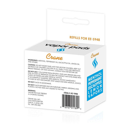 Crane Vapor Pads for EE-5948 Cordless Personal Steam Inhaler, White, 12 Count (Pack of 1)
