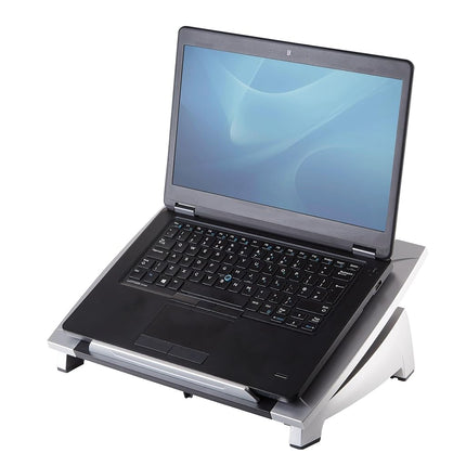 Fellowes Office Suites Laptop Stand for Desk 6 Height Adjustable Portable Laptop Riser for the Home and Office - Max Monitor Size 17", Max Weight 5KG - Black/Silver