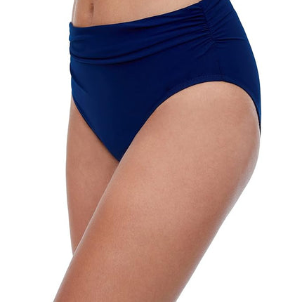 Profile by Gottex Women's Ruched High Waist Swimsuit Bottom, Tutti Frutti Navy, 6