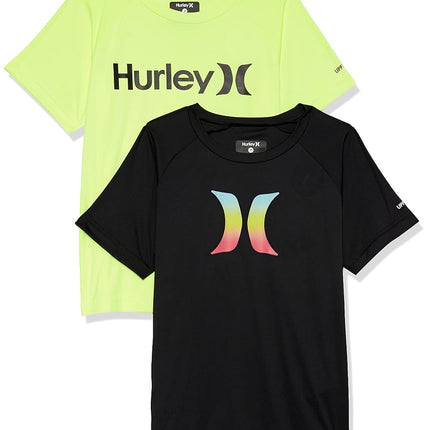 Hurley Boys' Rash Guard, Volt Glow/Black, 7