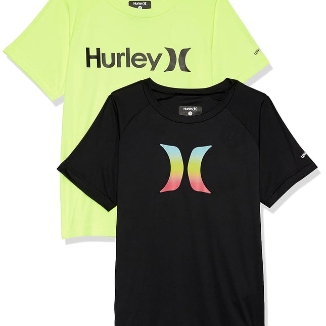 Hurley Boys' Rash Guard, Volt Glow/Black, 7