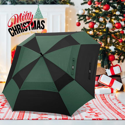 G4Free Extra Large Golf Umbrella 62/68 inch Vented Square Umbrella Windproof Auto Open Double Canopy Oversized Stick Umbrella