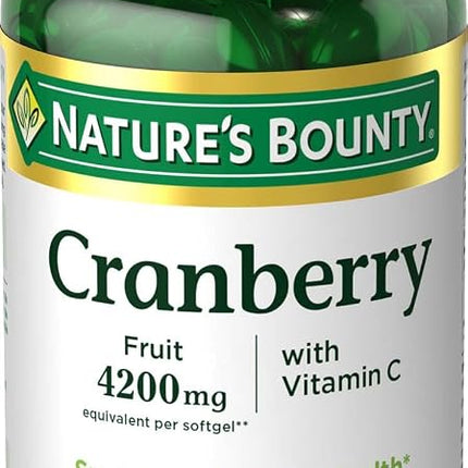 Nature's Bounty Cranberry Fruit 4200 mg, Plus Vitamin C, 120 Softgels