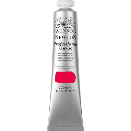 Winsor & Newton 2337502 200ml Professional Acrylic Colour Tube - Permanent Rose