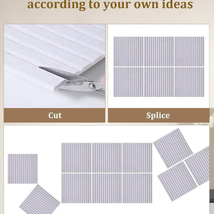 Rokeblau 120 x 80cm Large Bulletin Board, Decorative Felt Pin Board, 0.9cm Thick Foldable Photo Display Board with Self-Adhesive Tape, Vision Board for School Home Kitchen Office Walls/Sliver Grey