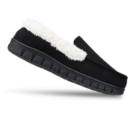 Dickies Closed Back Corduroy Venetian Slipper with Indoor/Outdoor Sole, Black, XL