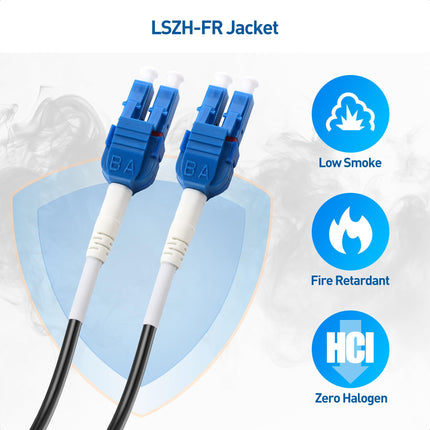 Cable Matters Uniboot OS2 LC to LC Outdoor Armored Fiber Patch Cable 100ft - Single Mode Duplex 9/125, LSFRZH, Direct Burial Support with UV Resistant and Fire Retardant Cable Jacket - 100 Feet /30.4m
