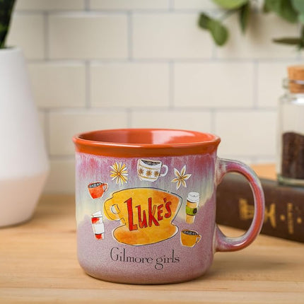 Silver Buffalo Gilmore Girls High Gloss Ceramic Camper Mug Featuring Luke's Diner Logo, 20 Ounces