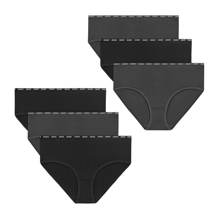 Ropa Interior Elástica Transpirable Hanes Moves para Niñas Adolescentes, Negro/Gris, 12