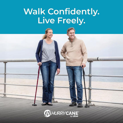 HurryCane Freedom Edition Folding Cane with T Handle, Original Black