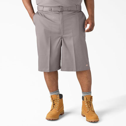 Dickies Mens Loose Fit Flat Front Work Shorts, Silver, 42 Regular