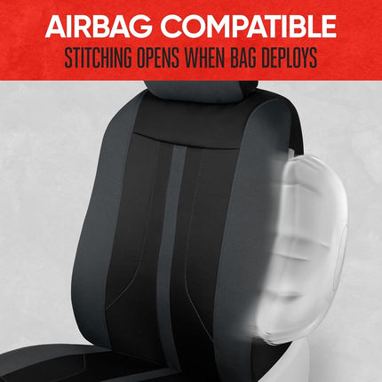 Motor Trend M354 Polyester Cloth Straight-Line Performance Seat Covers for Car Truck Van SUV Auto Protector