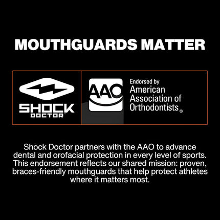 Shock Doctor Double Braces Mouthguard with Upper and Lower Teeth Protection for Sports — Instant Fit Technology with No Moulding or Boiling for Youth and Adult Sizes