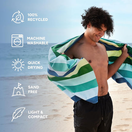Dock & Bay Quick Dry Beach Towel - Summer - Cool Lagoon, Extra Large