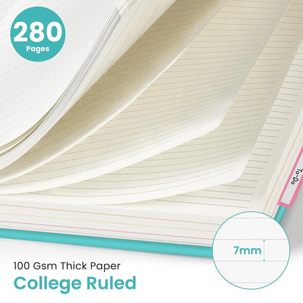 Taja Spiral Notebooks for Work 5 Subject Notebook with Removable Dividers