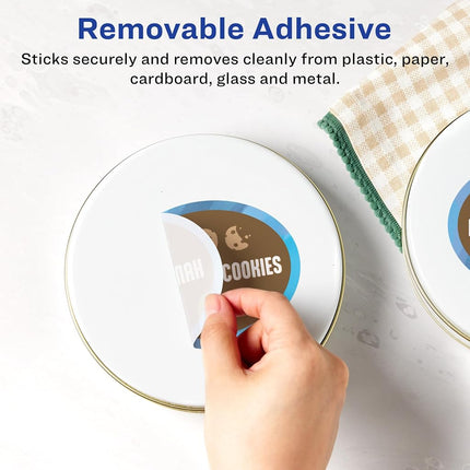 Avery Matte White Removable Oval Labels with Sure Feed Technology, Print-to-The-Edge, 3" x 5", 300 Removable Labels, Laser/Inkjet Printable Labels