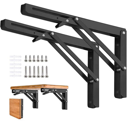 AUTOHJ Folding Shelf Brackets - 14 Inch 2 Pcs Heav