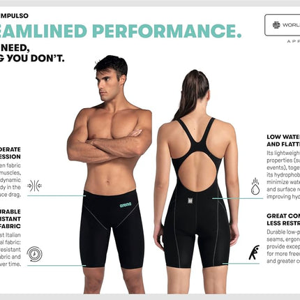 Arena Boys' Junior Powerskin Impulso Swim Racing Jammer Competition Tech Suit Competitive Swimsuit