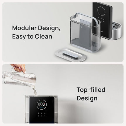 Dreo 8L Smart Humidifiers for Bedroom 600ft�, 80H Runtime Warm&Cool Supersized Mist Humidifier for Large Room Indoor, Quiet Whole House humidifier for Baby, Plants, with Alexa/Google, Silver, HM717S
