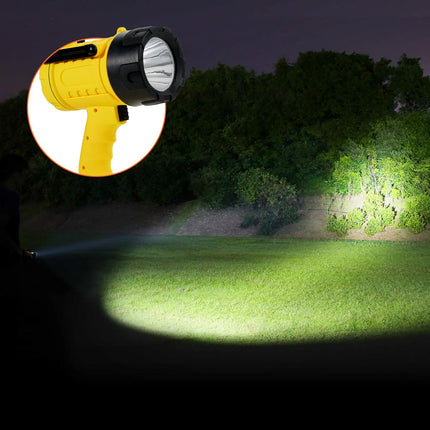 VEVOR Lampe Torche Rechargeable, 1 000 000 Lumens IP67 Étanche Lampe de Poche LED Portable, Projecteur Portable avec 4 Modes Lentille Amovible Port USB pour Chasse, Bateau, Camping