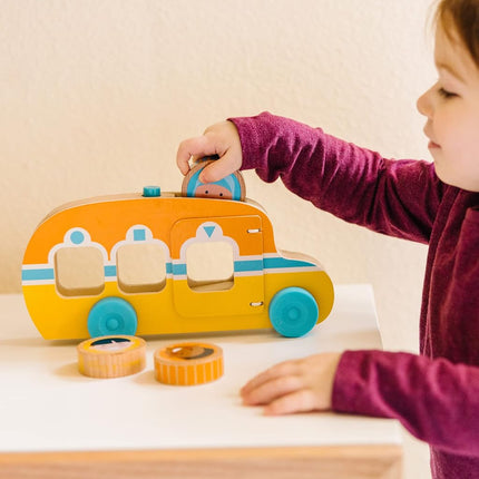 Melissa & Doug GO Tots Wooden Toy Race Bus (1 Bus, 3 Discs) with Collectible Characters | Wooden Toy for Infants | Developmental Toy for Toddlers | 0+| Gift for Baby Boys or Baby Girls - FSC Certified