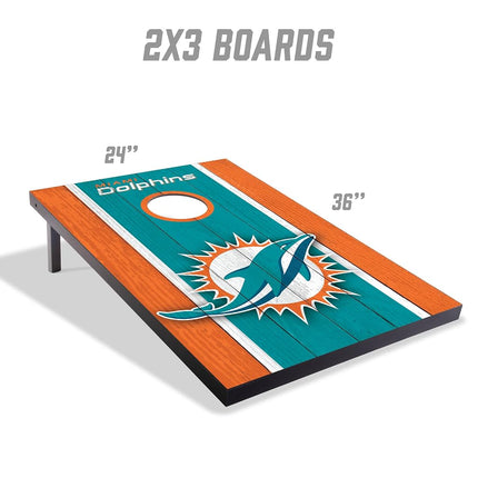 YouTheFan NFL Miami Dolphins 2' x 3' Portable Cornhole Game with Logo Bags