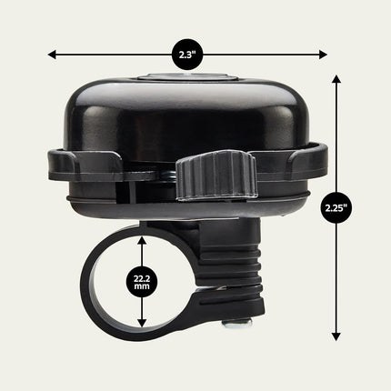Schwinn Classic Black Bike Bell, Bicycle Accessories, Kids and Adult Bikes, Easy Installation, Loud Ringing Sound