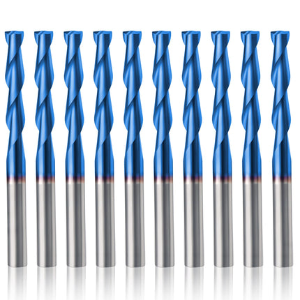HQMaster 10PCS 1/8 17mm Carbide Flat Nose End Mill
