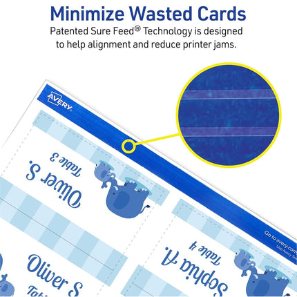 AVERY Printable Small Tent Cards, 2" x 3.5", Two-Sided Printing, Matte White, 2 Pack, 320 Cards Total (5812)