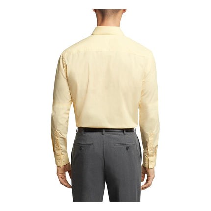 Van Heusen Men's Dress Shirt Regular Fit Stain Shield Stretch, Old Yellow, 14"-14.5" Neck 32"-33" Sleeve