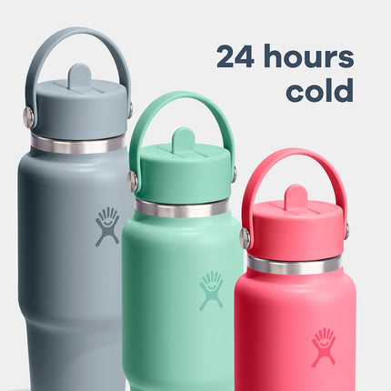 Hydro Flask Travel Water Bottle - Insulated Stainless Steel - Wide Straw Lid, Non Spill, Leakproof in 40 Oz Cloud Pink
