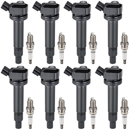BDFHYK Ignition Coil Pack and Spark Plug Set of 8 