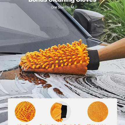 VEVOR 24" Pressure Washer Undercarriage Cleaner, Stainless Steel Surface Cleaner for Pressure Washer, 4000 Max PSI, Angle Adjustment Gear, 7 Spray Nozzles, 2 Extended Wands for Driveway, Patio, Deck