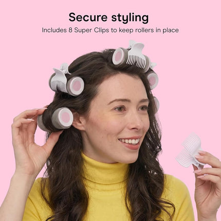 Conair Hot Rollers for Long, Medium & Short Hair, 8 Ceramic Flocked 2-Inch Heated Hair Rollers with Clips, Hot Curlers for Women, Volume & Curls, Amazon Exclusive, Lilac