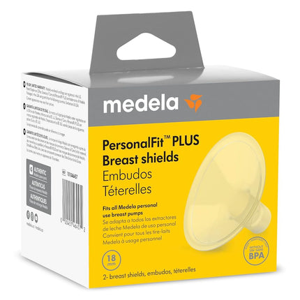 Medela PersonalFit Plus Breast Shields, 2 Pack of 18mm Breast Pump Flanges, Made Without BPA, Shaped Around You for Comfortable and Efficient Pumping