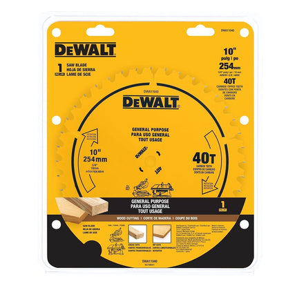 DEWALT Table Saw Blade, 10", 40 Tooth, with Fine Finish, Ultra Sharp Carbide (DWA11040)