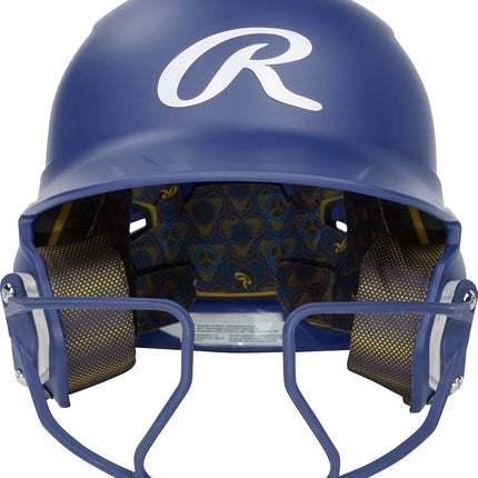 Rawlings | MACH HI-VIZ Fastpitch Softball Batting Helmet | Face Guard Attached | Royal | Senior - 6 7/8" - 7 5/8"